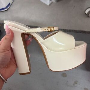 Valentino Garavani Cream Platform Sandals